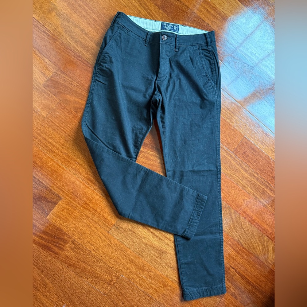 Abercrombie & Fitch Men’s Pants 29W 30L Stretch Black Chino Pant